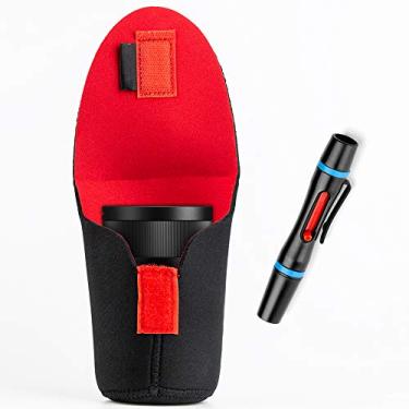 Imagem de Estojo de lente com estojo de lente para lente de neoprene macio, conjunto de bolsa protetora de lente para Canon Nikon Sony Panasonic Pentax Olympus DSLR com lente de limpeza de lente, L