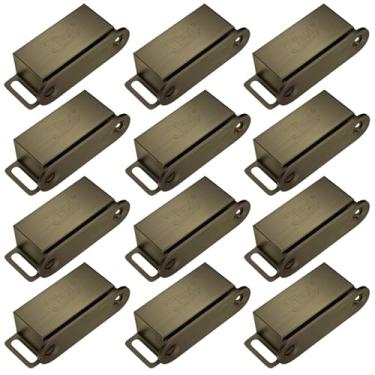 Imagem de Fecho magnético de gabinete Jiayi com 12 fechamentos magnéticos para porta de armário, pega magnética, trincos e capturas, trava magnética de bronze para armário de cozinha, armário e armário