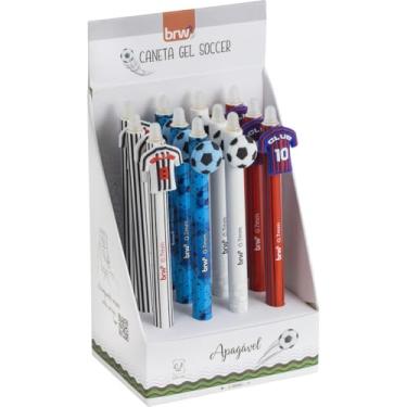 Imagem de Caneta Divert Gel, Soccer, Apagável, 0,7mm, 3 Modelos, Embalagem com 12, BRW