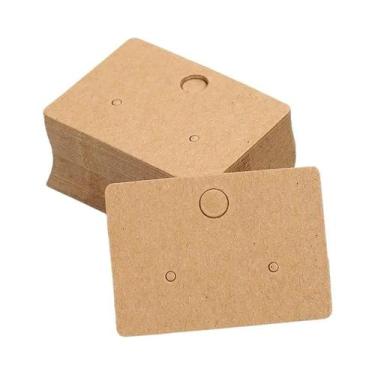 Imagem de 50 Cartões de Brinco Redondos em Papel Kraft - Tags para Jóias com Fur