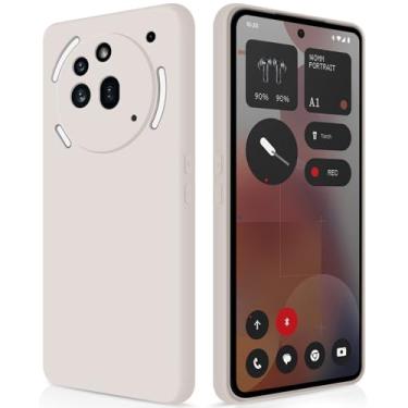 Imagem de GiiYoon Capa para Nothing Phone 3a Pro, capa protetora de corpo inteiro com toque suave e sedoso, case à prova de choque com forro em microfibra - Bege