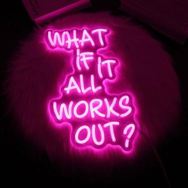 Imagem de Whfobfe Sinal de néon com luzes de néon LED para decoração de parede LED alimentado por USB para decoração de quarto