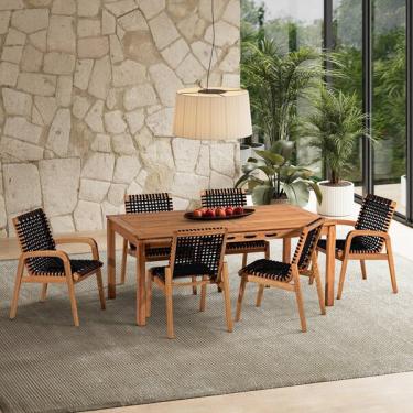 Imagem de Conjunto 6 Cadeira 1 Mesa 180cm - Varanda Coberta/área Gourme