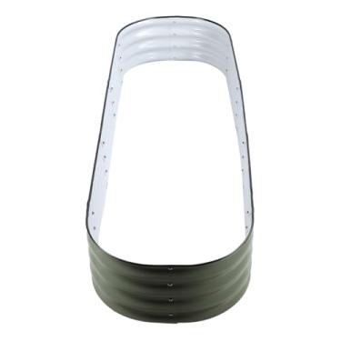 Imagem de Canteiro de metal elevado, kit de cama de jardim elevado elegante DIY resistente com maior espessura para plantas (verde claro)