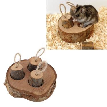 Imagem de Ymiko Hamster de Madeira para Forragear Brinquedo Pequeno Animal de Mascar Applewood Decorativo Reduza o Brinquedo de Alimentação de Porquinhos da Cobaia para Chinchilla Animal