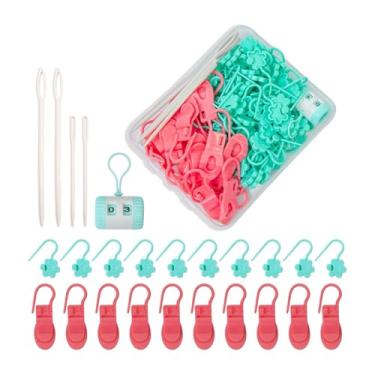 Imagem de predolo Marcadores de ponto de crochê Marcadores de costura Artesanato faça você mesmo Acessórios de balcão multiuso elegantes, Rosa