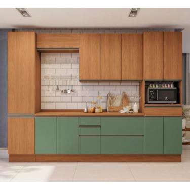 Imagem de Cozinha Modulada 320cm 13 Portas 5 Gavetas 1 Nicho com Tampo Maxxi Kap