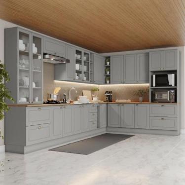 Imagem de Cozinha Completa de Canto 14 peças 20 Portas 7 Gavetas Americana Henn,