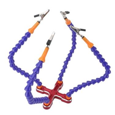 Imagem de Fafeicy Lötstation Ajuda a Base de Liga de Alumínio Manual Com Tubos e Braçadeiras/suporte Universais para Pintura de Soldagem para Entusiastas, Artesãos (Vermelho)