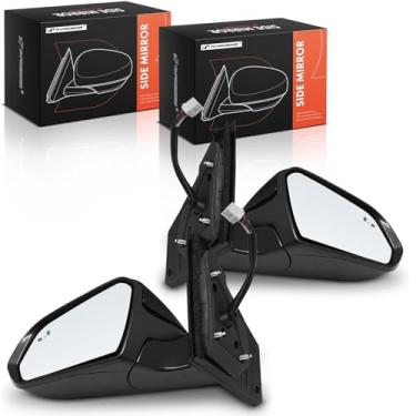 Imagem de A-Premium Par (2) espelhos retrovisores elétricos do lado do motorista e do passageiro - compatível com Hyundai Sonata 2015-2017 - Retrovisor retrovisor externo preto dobrável manual aquecido com
