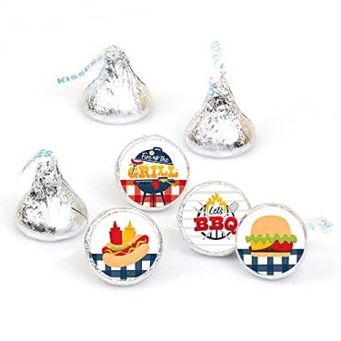 Imagem de Big Dot of Happiness Fire Up the Grill - Summer BBQ Picnic Party Round Candy Sticker Favors - Labels Fit Chocolate Candy (1 sheet of 108)