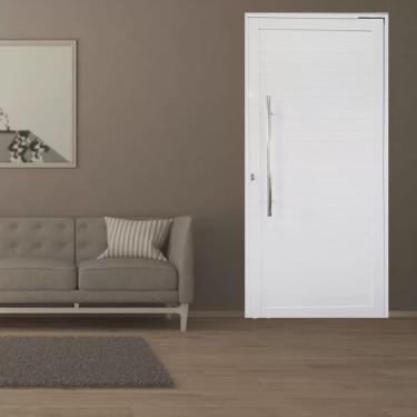 Imagem de Porta Pivotante de Alumínio 210 x 100cm com Puxador Linha 30 Direita Esquadrias Bergamo