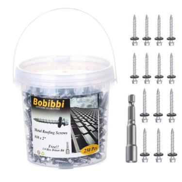 Imagem de Parafusos de telhado de metal Bobibbi 10 x 5 cm de cabeça hexagonal (2