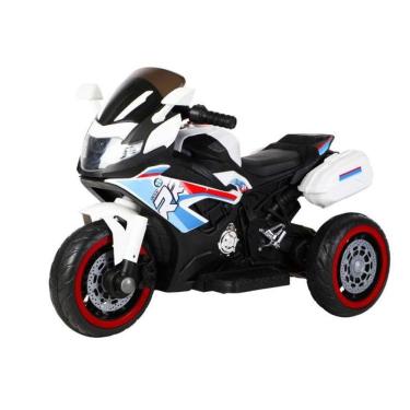 Imagem de Mini Moto Branca Esportiva Elétrica Com Som Luzes E Música
