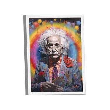 Imagem de Quadro Decorativo Albert Einstein Colorido