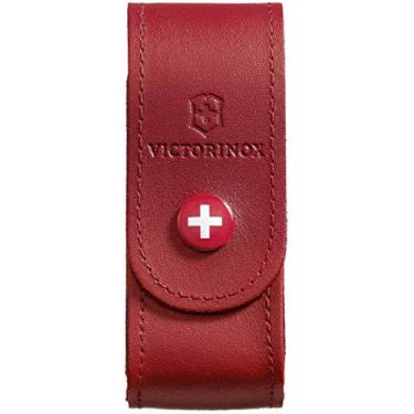 Imagem de Victorinox Bolsa de couro para canivetes suíços do exército, 3,5 cm x 10 cm, vermelho