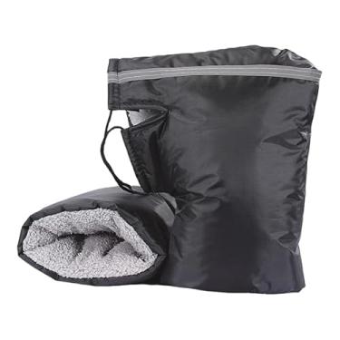 Imagem de Luvas universais para guidão de motocicleta, impermeável, para moto de neve, quadriciclo, manoplas, luvas espessas de lã térmica, capa de barra, luvas para aquecer as mãos, preto, 1 par