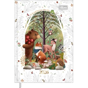 Imagem de Tilibra - Agenda Costurada Petit Diária 10,5 x 14,8 cm Loveland 2026 - Fundo Branco - Floresta