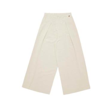 Imagem de Calça Feminina Biamar Pantalona Pregas Bolsos Bege Claro, Bege claro, 