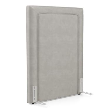 Imagem de Cabeceira Cama Box Solteiro Alba 90cm com Frame Veludo Bege Claro - Desk Design