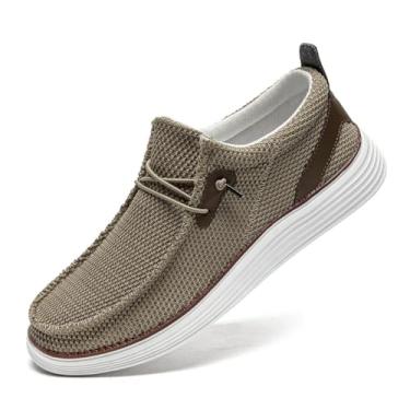 Imagem de Yytlch Mocassins masculinos para caminhada, tênis de corrida, tênis, atlético, treino, academia, moda, clássico, antiderrapante, casual, confortável, lazer, vintage, sem salto, 01 Marrom, 44
