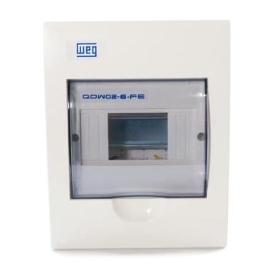 Imagem de Quadro de distribuicao embutir tampa fume 6 minidisjuntores - weg