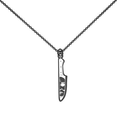 Imagem de WUSUANED Colar de Michael assustador, faca matadora, joia Myers Killer, presente para fãs de filmes de terror, Large, Aço inoxidável, Sem Pedra Preciosa