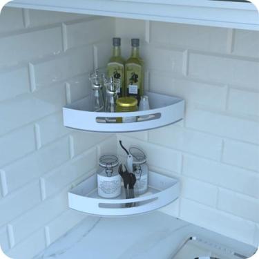 Imagem de Kit 2 Porta Temperos e Condimentos de Parede Branco Multiuso - HomeFul