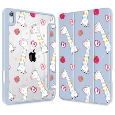 Imagem de Lepeoac Capa fina para iPad mini 7 (A17 Pro, 7ª geração) 2024/iPad mini 6 (6ª geração) 8,3 polegadas, [suporte de lápis embutido] capa traseira transparente + despertar/hibernar automaticamente