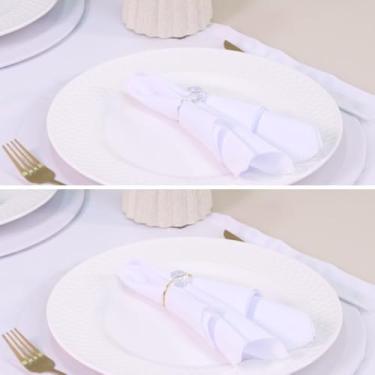 Imagem de Kit 7 Pçs 2 Lugares Mesa Posta Completo (Caminho,Capa Sousplat,Base,Guardanapo,Anel) Basic Cristalino Verde e Dourado