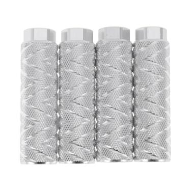 Imagem de Partuto 4 peças de pinos de bicicleta antiderrapantes de liga de alumínio com textura de onda de 100 mm de comprimento para bancos traseiros de bicicleta, pinos de pé de ciclismo, eixos de 9,5 cm