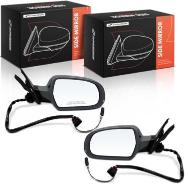 Imagem de A-Premium Par (2) espelhos retrovisores elétricos do lado do motorista e do passageiro - compatível com Audi A4/S4 2010-2011 - Retrovisor retrovisor externo preto dobrável manual aquecido com seta e