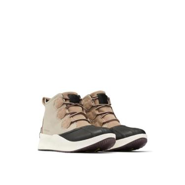 Imagem de Bota feminina de inverno SOREL Out 'N About III Classic, impermeável, de couro e camurça, Ômega Taupe, preto, 6