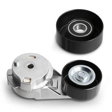 Imagem de Tensor de correia de transmissão 38178 e kit de polia intermediária (2 peças sem correia), para Chevy Trailblazer para GMC Envoy 2004-2009, para Buick Rainier 2004-2007, para Isuzu Ascender 2004-2008