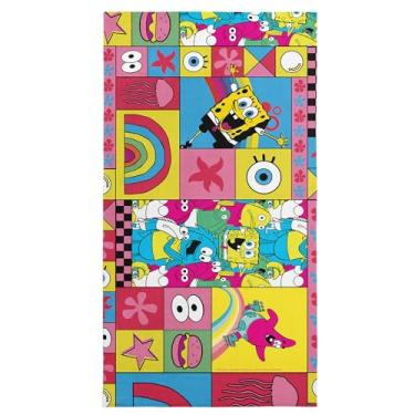Imagem de Bob Esponja Calça Quadrada Colorida Bob Esponja Toalha de Praia, Acessório Absorvente Macio para Piscina e Banho, 76 x 152 cm