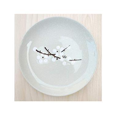 Imagem de Prato de serviço pratos de jantar florais de porcelana de 16,5 cm, prato redondo de salada sobremesa, pratos de lanche, pratos de aperitivo adequados para família, festas e pratos de restaurante (cor