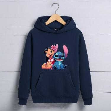 Imagem de Blusa Moletom Infantil Lilo e Stitch Casaco Inverno Canguru Capuz Frio