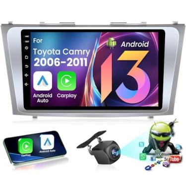 Imagem de Rádio automotivo para Toyota Camry 2006-2011 estéreo automotivo com carplay sem fio/Android Auto Autoradio Suporte Mirror Link GPS Navegação Câmera de Backup
