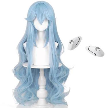 Imagem de Peruca de cosplay Wiggy Mermaid Ice Blue Costume para mulheres