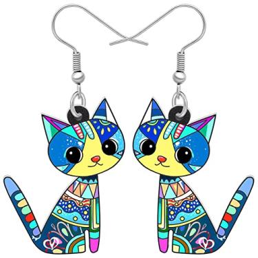 Imagem de Brincos de gato de anime de acrílico fofos joias divertidas para gatos presentes exclusivos para mulheres berloques, Medium, Acrílico, Sem pedra preciosa