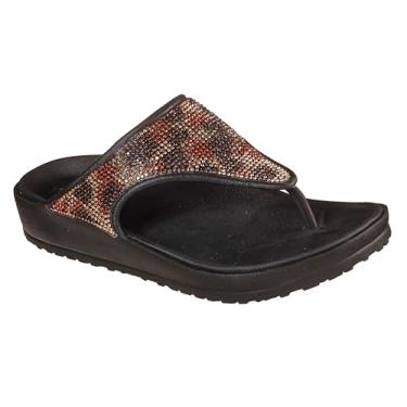 Imagem de Skechers Cali Gear Cali Breeze 2.0 Leopard Rhinestone Hooded Sandals Black 7 B (M)
