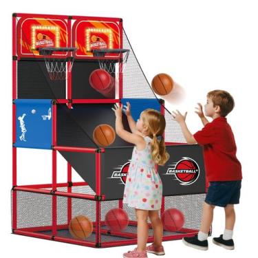 Imagem de Placar LED do jogo de arcade de basquete de brinquedo Drmukie Dual Hoo