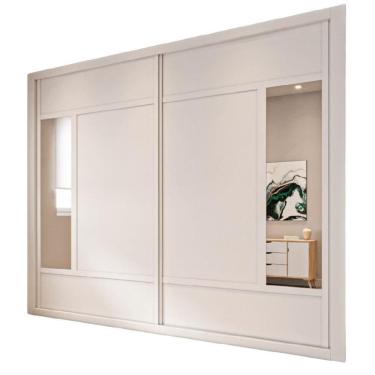 Imagem de Guarda Roupa Paris Plus Móveis Europa Branco Acetinado/nogueira