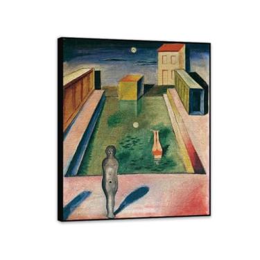 Imagem de Pôster Max Ernst Aquis Submersus Reproduções de Pinturas Famosas Surrealismo Arte de Parede Tela Max Ernst Decoração de Parede para Presentes de Sala de Estar 80 x 60 cm (32 x 24 polegadas) Moldura