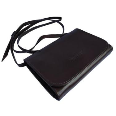 Imagem de Bolsa Carteiro Masculina Em Couro Pequena Transversal Pasta Executiva 