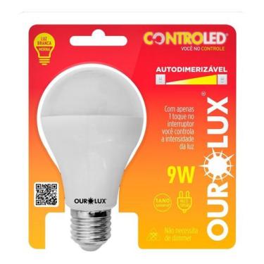 Imagem de Lâmpada Controled Auto Dimerizavel 9W E27 Branco Quente - Ourolux, Biv