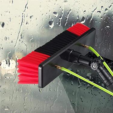 Imagem de Escova de limpeza para lavagem de carro, kit de equipamento de limpeza de janela telescópica com rodo de chuveiro para janelas altas internas/externas, 5 m (8 m)