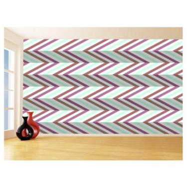 Imagem de Papel De Parede 3D Sala Chevron Zig Zag Listras 3,5M Zig43 - Você Deco