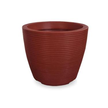 Imagem de Vaso De Planta Redondo Decorativo Polietileno 30X30 Cerâmica - Foster 