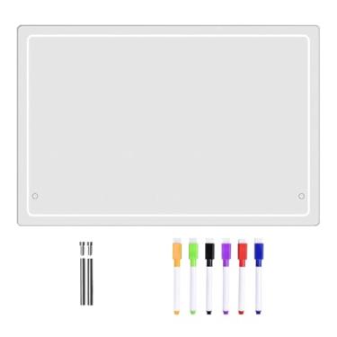 Imagem de Quadro branco de mesa - quadro branco apagável de mesa | Bloco de notas de mesa planejador de mesa com seis canetas para adultos, estudantes, professores